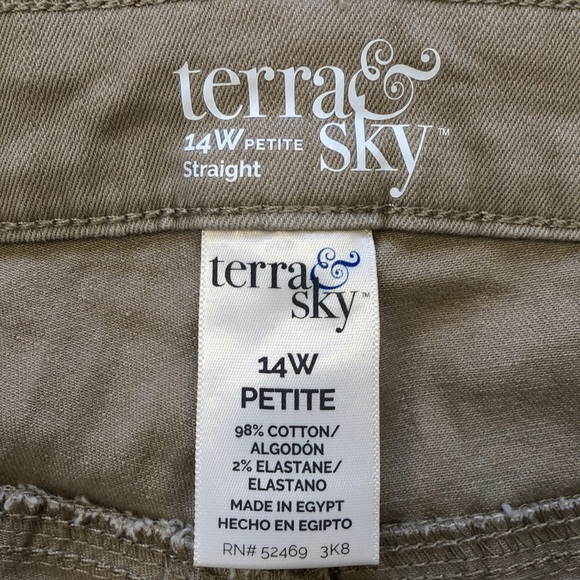 Terra & Sky 14W Petite Straight Khaki Pants - Picture 3 of 7